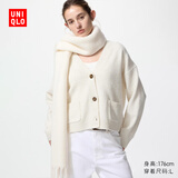 优衣库女装舒芙蕾针织短开衫/外套空调衫通勤478339 01 乳白色 M /160/84A