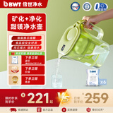倍世（BWT） 甜镁 净水壶滤水净水器家用 欧洲进口滤芯去水垢增强55% 益家系列大容量过滤器 【去水垢滤芯】1壶6芯 绿色