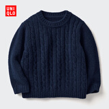 优衣库婴幼儿宝宝souffle yarn舒芙蕾可机洗针织衫舒芙蕾478832 69 藏青色 90