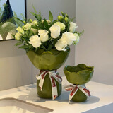 京东鲜花创意花束陶瓷花瓶花器客厅餐桌柜子插花水养鲜花高级感摆件装饰品