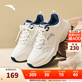 安踏ACE丨王一博同款休闲鞋男女潮流冬季舒适老爹鞋轻便白色运动鞋子 【ACE2女款】象牙白/墨水蓝-1 37.5