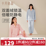 十月结晶月子服春季产后家居服秋季孕妇哺乳喂奶棉睡衣 双面珊瑚绒·蓝【无哺乳口-家居服】 建议0-10℃ M码（建议体重90-115斤）