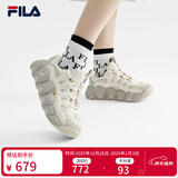 斐乐 斐乐可颂鞋复古运动鞋女冬休闲鞋老爹鞋 豆腐白/燕麦色-TO 35.5 (220mm)