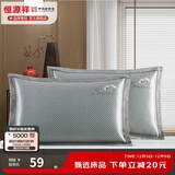 恒源祥 夏凉枕套舒适凉爽冰藤枕套成人学生凉席冰丝枕头套 冰藤枕套-银杏叶 【一对装】 48cm*74cm