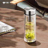 万象（WANXIANG）双层玻璃杯V48RL便携泡茶杯钛银色商务办公礼盒装带茶漏玻璃水杯