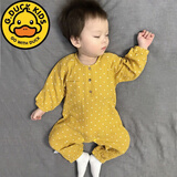 G.duck纯棉连体衣婴儿衣服新生儿春秋季宝宝秋装套装睡衣0夏季3薄款6女1 向日葵色 五星 80 9-12月身高75-84cm