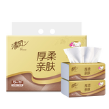 清风抽纸 金装厚柔 4层90抽*6包 卫生纸巾 餐巾纸抽 面巾纸 提装