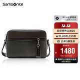 新秀丽（Samsonite）斜挎包男士单肩包精品男包旅行背包时尚休闲BC9*09013黑色/咖色