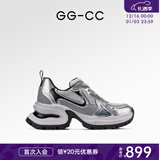 GG-CC【明星同款】月落星河银色厚底老爹鞋女百搭秋季新款G23X4317 银色 皮面 37