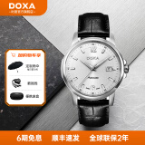 时度（DOXA）手表男全自动机械男表时尚商务瑞表夜光防水钢带腕表瑞士原装进口 白盘皮带男表205.10.023.01