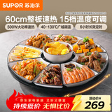 苏泊尔（SUPOR）暖菜板饭菜保温板热菜板 加热桌垫 解冻加热板（圆形60CM）可旋转餐桌BZ60A801
