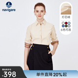 Navigare意大利小帆船灯芯绒衬衫女秋冬纯棉长袖衬衣时尚通勤开衫 椰奶白 M