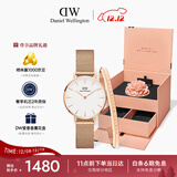 丹尼尔惠灵顿（DanielWellington）DW女表28mm欧美简约白盘石英手表圣诞礼物DW219+小手镯