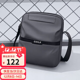 高尔夫GOLF单肩包男士休闲斜挎包男大容量牛津布学生随身小挎包可装ipad轻便手机包防泼水运动男包 黑配灰 