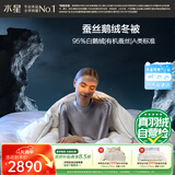 水星家纺羽绒被95%白鹅绒被子冬季加厚冬被芯双人羽绒被220cm×240cm-1900g