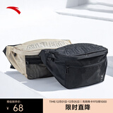 安踏腰包男女通用休闲跑步轻便简约斜挎包多功能工具包单肩运动包 【店长主推】黑色-1 均码