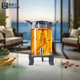 玻绅士泡酒容器泡酒专用瓶泡酒玻璃瓶高硼硅泡酒瓶玻璃酒坛大容量泡酒瓶 8斤(4升)+陶瓷芯龙头+底座