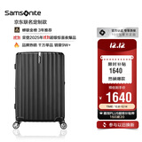 新秀丽（Samsonite）京东联名定制款行李箱28英寸竖条纹拉杆箱黑色GU9密码托运箱