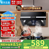 华凌美的【补贴20%】抽油烟机家用油烟机大吸力中式吸油烟机出租屋顶吸式油烟机燃气灶套装 [行业]智能四键+吸力+圆锥滤网 上门安装