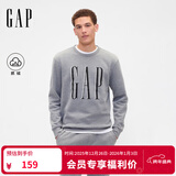 GAP男女装2025秋季新款印花logo抓绒圆领卫衣合身上衣美版 灰色 645634 M 美码 L亚洲码180/96A 【偏大，建议拍小一码】