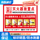 海斯迪克 HK-48【京仓配送】PVC墙贴 安全标识牌标志牌 国标警示牌提示牌 灭火器放置点23.5×33cm