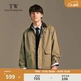 Teenie Weenie小熊男装简约外套2025秋冬季新款休闲复古时尚潮流夹克 深卡其色 L