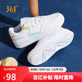361°运动女鞋秋冬季情侣复古厚底增高小白休闲板鞋子女682116601F-2