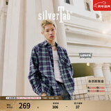 Levi's®SilverTab™25年新款男士美式复古格子休闲针织衬衫 黑绿 L