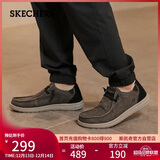 斯凯奇（Skechers）男鞋秋季一脚蹬帆布鞋商务通勤休闲软底板鞋66387