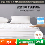 水星家纺薄床垫抗菌阻螨透气垫子榻榻米软床垫床笠式保护垫絮垫150×200cm
