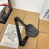 双星单肩斜挎包男手机包日系运动胸包迷你小背包休闲潮牌耐磨防泼水 灰色