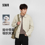森马（Semir）夹克男春季经典翻领磨毛外套通勤小宽松挺阔廓型上衣101125108118