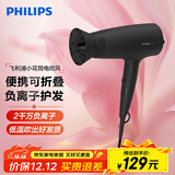 飞利浦（PHILIPS）电吹风机家用大功率 恒温速干 发廊沙龙专业级吹风筒 负离子+2100W+6档丨BHD356/45黑