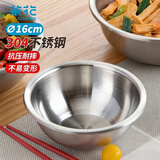 茶花（CHAHUA）304不锈钢厨房专用汤盆菜盆加厚食品级材质防摔洗菜盆面盆 16cm