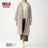 MUJI MUJI 女式 保暖细纤维 带风帽大衣 W9AB252 浅米色 女式 XS-S