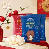 FINUTE趣莱福虾片蒜味80g*2+蟹味80g*1韩国进口薯片虾条网红膨化零食