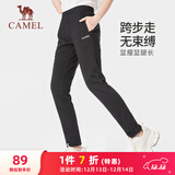 骆驼（CAMEL）直筒运动裤女子休闲针织卫裤长裤 CB2225L0783B 黑色 M