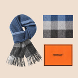 牧尔西纯羊毛围巾男士冬季高端围脖保暖脖套父亲男生元旦新年礼物礼盒