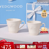 Wedgwood[圣诞礼物]欢愉假日象牙白陶瓷马克情侣对杯2个水杯家用高颜值