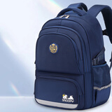 史努比（SNOOPY）小学生书包男孩学院风护脊减负1-4-6高年级儿童初中生双肩背包 蓝