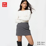 优衣库女装罗纹亨利领T恤/长袖修身短款内搭打底479591 487908 479591/01乳白色 S