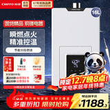 前锋(CHIFFO）燃气热水器微火苗双低压启动V型火孔低燥节能智能变升家用热水器XBD2系列 16L 【旗舰版】精准控温宽频调温多重保护