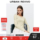 UR2025秋季新款女装时尚休闲简约基础修身T恤UYB450010 米黄 M