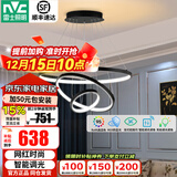 雷士（NVC）照明（NVC） 餐吊灯 时尚创意  餐厅灯 现代简约三头餐吊灯吧台灯 哑黑85瓦餐厅吊灯智能高显指
