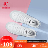 乔丹男鞋板鞋革面小白鞋女鞋空军一号厚底增高情侣休闲运动鞋本命年 女-白色【店长推荐】 38