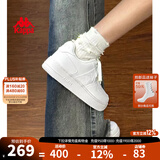 KAPPA卡帕女鞋厚底板鞋女2025冬季新款软底休闲鞋子女百搭运动小白鞋女 鹭羽白 38 (235mm)