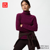 优衣库女装HEATTECH摇粒绒两翻领套头衫/长袖479608 76 紫色 M /160/84A