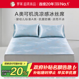 罗莱家纺悦盈A类高端碳光可水洗冰丝席三件套-床笠款蓝180*200*30