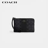 蔻驰（COACH）【品牌直供】女士手拿包手腕包拉链款小号深灰色CW854礼物送女友