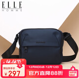 ELLE HOMME男士单肩包 潮流轻便帆布斜挎包 防泼水休闲手机包男包08333蓝色生日礼物送男友